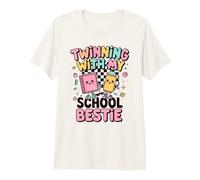 Twinning with My School Bestie Cute Matching Friend Twin Day Camiseta Premium