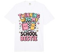 Twinning with My School Bestie Cute Matching Friend Twin Day Comfort Colors Adult Heavyweight T-Shirt