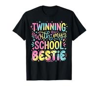 Twinning with My School Bestie Estudiante Emparejamiento Camiseta