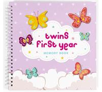 Twins - Álbum de fotos para bebés recién nacidos de primer año y hitos con tapa dura, ideal y regalo único para baby showers y regalos de cumpleaños