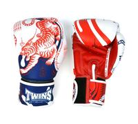 Twins Special FBGVL4 - Guantes de boxeo de cuero con diseño impreso, cierre de gancho y bucle, para Muay Thai, boxeo, kickboxing y entrenamiento de artes marciales mixtas (Yant, 14 onzas)