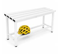 TwinThink Banco Vestuario Metálico para Gimnasio y Escuelas (Blanco)