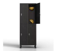 TwinThink Taquillas Vestuario. 180 x 65 x 40 cm Taquillas Metalicas de 4 Puertas Taquilla Metalica con Llave Taquillas Vestuario 4 Puertas Taquillas Vestuario Metalicas (Negro)