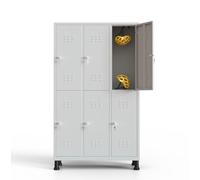 TwinThink Taquillas Vestuario. 180 x 97 x 40 cm Taquillas Metalicas de 6 Puertas Taquilla Metalica con Llave Taquillas Vestuario Metalicas (1, Gris)