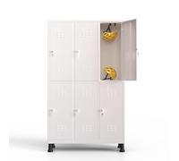 TwinThink Taquillas Vestuario. 180 x 97 x 40 cm Taquillas Metalicas de 6 Puertas Taquilla Metalica con Llave Taquillas Vestuario Metalicas (1, Blanco)