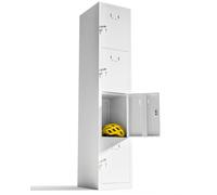 TwinThink Taquillas Vestuario Taquillas Metalicas de 4 Puertas Taquilla Metalica con Llave Taquillas Vestuario 4 Puertas (Blanco)