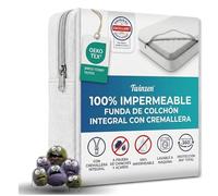 Twinzen - Cubre Colchon 90 x 200 x28 cm - Protector Colchon Impermeable - Funda Colchon Cremallera Completo para Protección Total - Bi-Ome & Oeko-Tex