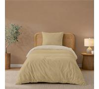 Twinzen Funda Nordica 140x200 cm Reversible Beige/Sable, con 1 Funda de Almohada de 65x65 cm - Fundas Nordicas Microfibra - Oeko-Tex