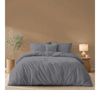 Twinzen Funda Nordica 240x260 cm Antracita, con 2 Fundas de Almohada de 50x80 cm - Fundas Nordicas Microfibra - Oeko-Tex