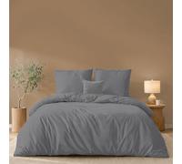 Twinzen Funda Nordica 240x260 cm Antracita, con 2 Fundas de Almohada de 65x65 cm - Fundas Nordicas Microfibra - Oeko-Tex