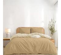 Twinzen Funda Nordica 240x260 cm Reversible Beige/Sable, con 2 Fundas de Almohada de 50x80 cm - Fundas Nordicas Microfibra - Oeko-Tex