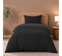 Twinzen Funda Nordica Cama 135 x200cm Reversible Noir/Gris Foncé, con 1 Funda de Almohada de 50x70 cm - Fundas Nordicas Cama 135 Microfibra - Oeko-Tex