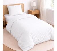 Twinzen Juego de Cama de 3 Piezas para Cama 90 - Funda Nordica 140x190 cm, Sabana Bajera 90x190 cm y 1 Funda de Almohada 65x65 cm - Microfibra Cepillada, Oeko-Tex - Blanco