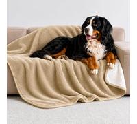 Twinzen Manta Impermeable Perro 100x120 cm - Manta Borreguito Sherpa | Beige · Reversible · Lavable · Para Sofá y Cama · Protege Muebles · Perros y Gatos