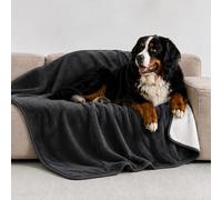 Twinzen Manta Impermeable Perro 100x120 cm - Manta Borreguito Sherpa | Gris Oscuro · Reversible · Lavable · Para Sofá y Cama · Protege Muebles · Perros y Gatos