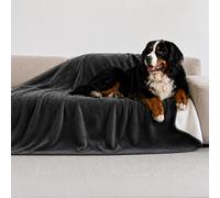 Twinzen Manta Impermeable Perro 127x152 cm - Manta Borreguito Sherpa | Gris Oscuro · Reversible · Lavable · Para Sofá y Cama · Protege Muebles · Perros y Gatos