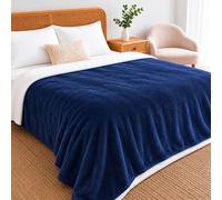 Twinzen Manta Impermeable Perro 152x203 cm - Manta Borreguito Sherpa | Azul marino · Reversible · Lavable · Para Sofá y Cama · Protege Muebles · Perros y Gatos