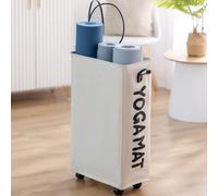 Twira Estantes de almacenamiento para esterilla de yoga de 22 pulgadas, estante de almacenamiento para gimnasio en casa para rodillo de espuma, correa de yoga y bandas de resistencia, organizador de