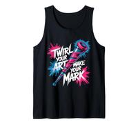 Twirl Your Art Make Your Mark - Diseño de bastón de neón Camiseta sin Mangas