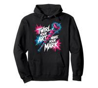 Twirl Your Art Make Your Mark - Diseño de bastón de neón Sudadera con Capucha