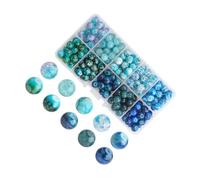 TWISAXC Kit de cuentas redondas de vidrio de 8 mm para hacer joyas, incluye | para guardar pulseras, elementos esenciales para decoración artesanal, adornos para árbol de Navidad y decoración del