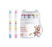 Twist Crayons - 36 lápices de colores y multifuncionales | 36 colores lavables, palos de colorear solubles en agua, rellenos de calcetines giratorios para preescolares, estudiantes de jardín de
