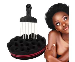 Twist Sponge, Esponja de pelo,Afro -cepillo - ondulado rastas definitorio para salón de cuidado peluquería viajes al aire libre