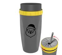 Twist Top Cup - Vasos de viaje de 300 ml con cierre giratorio con pajilla, taza de agua plegable portátil, giratoria y plegable, taza de café de viaje, a prueba de fugas, térmica portátil para