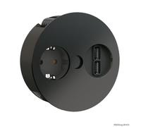 Twist USB, Ecksteckdosenelement, Con Toma de Enchufe Schuko, Blanco Mate