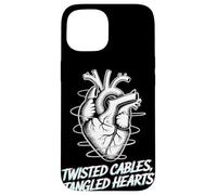 Twisted Cables Tangled Hearts Punk Rock Música Carcasa para iPhone 15