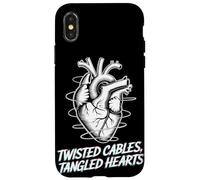 Twisted Cables Tangled Hearts Punk Rock Música Carcasa para iPhone X/XS