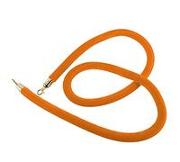 Twisted Hanging Crowd Control Stanchion Rope,Velvet Queue Barrier Rope for VIP Entry, with Gold Hooks, 2/3/4/5/7/9/10 Ft Long(Orange,2.7m/8.9ft/106inch)