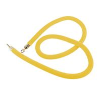 Twisted Hanging Crowd Control Stanchion Rope,Velvet Queue Barrier Rope for VIP Entry, with Gold Hooks, 2/3/4/5/7/9/10 Ft Long(Yellow,1.7m/5.6ft/67inch)
