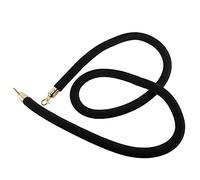 Twisted Hanging Crowd Control Stanchion Rope,Velvet Queue Barrier Rope for VIP Entry, with Gold Hooks, 2/3/4/5/7/9/10 Ft Long(Black,0.9m/3ft/36inch)