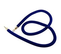 Twisted Hanging Crowd Control Stanchion Rope,Velvet Queue Barrier Rope for VIP Entry, with Gold Hooks, 2/3/4/5/7/9/10 Ft Long(Blue,0.9m/3ft/36inch)