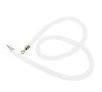 Twisted Hanging Crowd Control Stanchion Rope,Velvet Queue Barrier Rope for VIP Entry, with Gold Hooks, 2/3/4/5/7/9/10 Ft Long(White,2.2m/7.2ft/86.6inch)