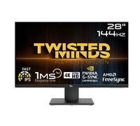 Twisted Minds Monitor para Gaming, Pantalla de 28 Pulgadas Fast IPS - Resolución 3840 x 2160 UHD, Frecuencia Actualización 144 Hz, Relación Aspecto 16:9, Tiempo Respuesta 1 ms - Negro (TM28EUI)
