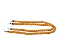 Twisted Nylon Crowd Control Rope,4.9ft Long VIP Barrier Hemp Rope, Hotel Bank Museum Ticket Gate Queue Divider(Yellow,Silver hook)