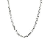 TWISTED PENDANT Cadena cubana de oro y plata para hombre, cadena de oro de 5 mm hecha de acero inoxidable, hipoalergénica y resistente al deslustre, regalo de lujo para hombres, 5mm, 18", Acero