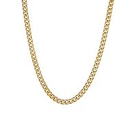 TWISTED PENDANT Cadena cubana de oro y plata para hombre, cadena de oro de 5 mm hecha de acero inoxidable, hipoalergénica y resistente al deslustre, regalo de lujo para hombres, 5mm, 18", Acero