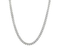 TWISTED PENDANT Cadena cubana de oro y plata para hombre, cadena de oro de 5 mm hecha de acero inoxidable, hipoalergénica y resistente al deslustre, regalo de lujo para hombres, 5mm, 20", Acero