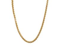 TWISTED PENDANT Collar de cadena de trigo de acero inoxidable, 3 mm, plata y oro, múltiples longitudes (18-24 pulgadas), hipoalergénico, 61cm, Acero inoxidable/chapado en oro de 18 quilates, No es una
