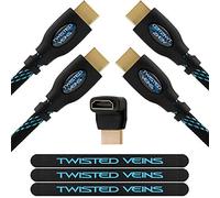 Twisted Veins 2ACHB10 Cable HDMI Premium para Conexiones de Alta Velocidad, Ethernet, m 3 (3 metros) Paquete de dos cables. Admite HDMI 2.0b 4K 60Hz (4k 30Hz con algunos dispositivos)