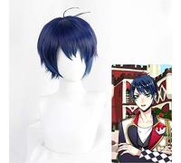 Twisted-Wonderland Deuce Spade Cosplay Peluca Azul Oscuro Corto Resistente Al Calor Sintético + Peluca Gratis
