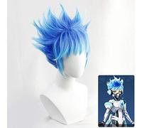 Twisted-Wonderland Ortho Shroud pelucas Cosplay disfraz azul mezclado corto resistente al calor pelo sintético Pelucas Anime pelucas