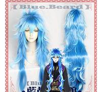Twisted Wonderland Peluca Idia Shroud Cosplay Peluca 145cm Azul Gradiente Pelo sintético Fiesta de Halloween Juego de roles Pelucas + peluca Cap