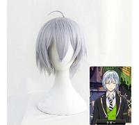Twisted-Wonderland Silver Cosplay pelucas corta peluca de pelo sintético resistente al calor para carnaval Halloween + gorra de peluca gratis