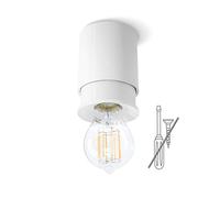Twister Living Plafón E27, Montaje sin Tornillos, Blanco | Patentado, un solo gancho en el techo en lugar de tornillos, se monta en segundos, ideal para cocina o salón