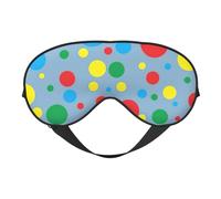 Twister - Máscara de ojos suave con estampado de lunares, funda reversible para viajes, correa ajustable, oscurecimiento y sueño