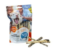 Twisters de Bacalao Fish! para Perros - Snack a Base de Pescado - Sabor a Bacalao - Fuente Rica en Omega 3 y Proteínas - Envase con Autocierre - Bajo en Grasa - 100g - Duvo+